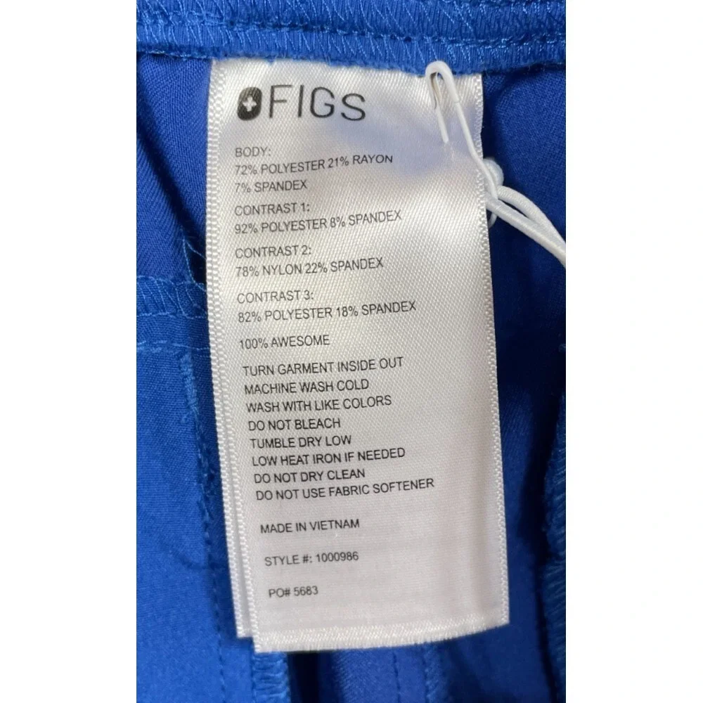 Figs Weston Jogger Scrub Pants Winning Blue Large New